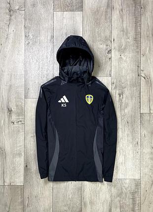 Adidas leeds кофта ветровка xs-s размер футбольная черная оригинал