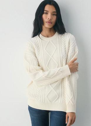 Свитер длинный белый