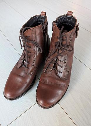 Кожаные женские коричневые ботинки 5th avenue 36 размер