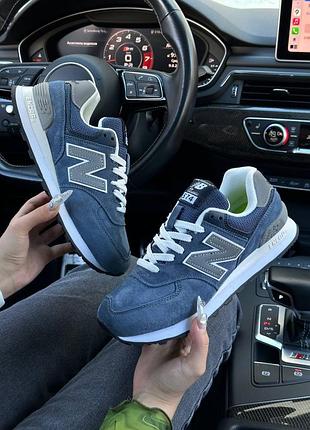 Жіночі кросівки new balance 574 premium blue reflective розпродаж
