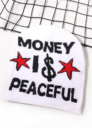 Мужская / женская / унисекс зимняя шапка y2k money i $ peaceful