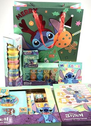 Новорічний подарунковий бокс зі стічем | набір для творчості, штампи, алмазна мозаїка, маса для ліплення