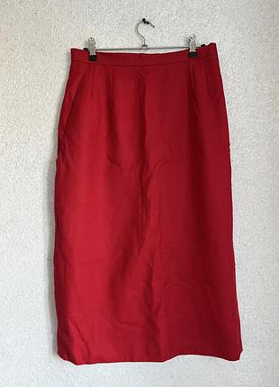 Червона максі спідничка вовна кашемір