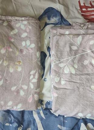 Сиреневый комплект, постельное белье, простыня + пододеяльник, хб (бязь)