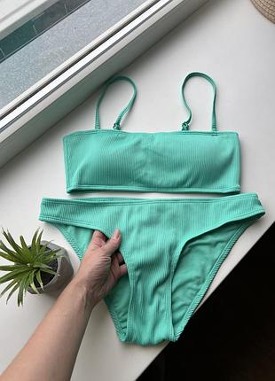 У рубчик роздільний купальник яскравий топом топіком топ гарна якість 💙