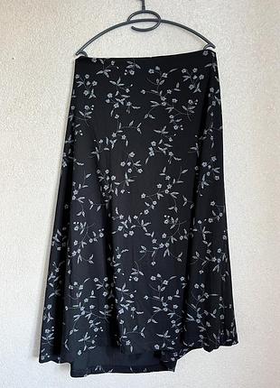 Чорна жіноча міді спідниця батал