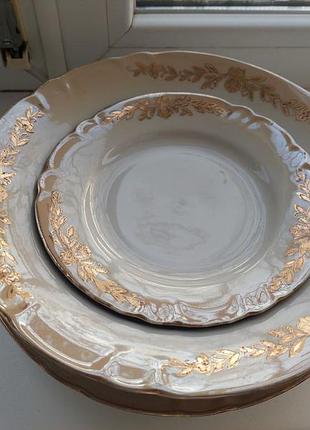 Комплект тарелок егоист барановка 3 штуки позолота