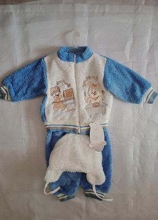 Костюм теплый с шапкой размер 68/6 месяцев