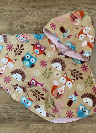 Пончо флисовый на х/б подкладке унисекс р.универсальный