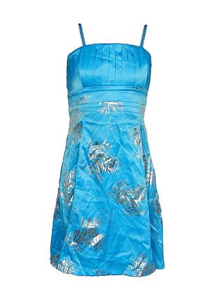 Красивое голубое платье с серебряным принтом 48 размер (42 евроразмер).