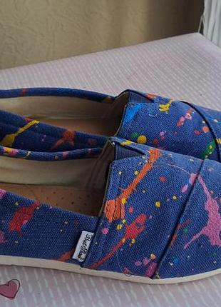 Стильные синие тапочки/балетки для девочки 38 размер, потолка 24 см.