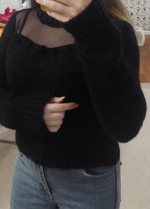 В'язаний кроп-світер zara 7