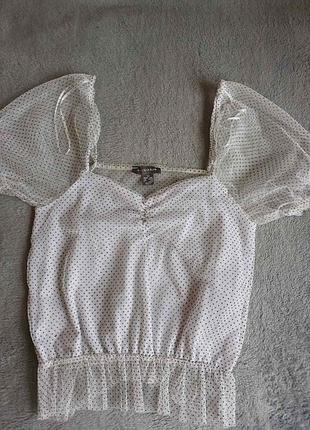 Топ блуза в горошек с рукавами фонариками от primark