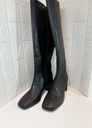 👢 чоботи жіночі чорні високі monki