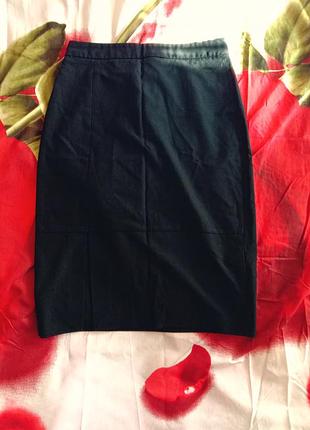 Юбка женская миди карандаш zara черная деловая элегантная с разрезом на ноге