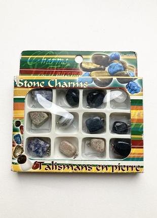 Набор темных ккамешков-подвесок stone charms