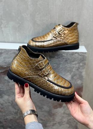 Черевики з італійської шкіри під рептилію жіночі