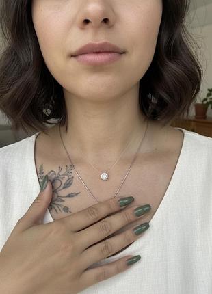 ✨ невагома підвіска-невидимка з фіанітом на лісці.