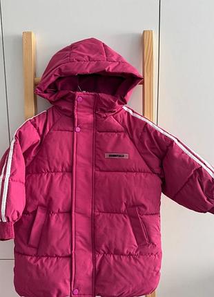 Курточка подовжена малинова 2