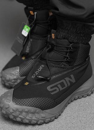 Зимние мужские термо кроссовки 1968r black/grey вт7937(k5 3 - 03)