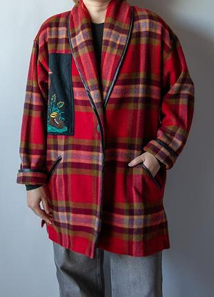 Вінтажне напівпальто в клітинку