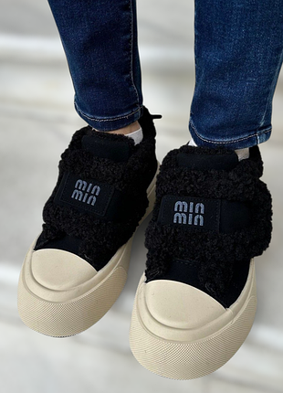 Женские зимние кроссовки кеды на липучках