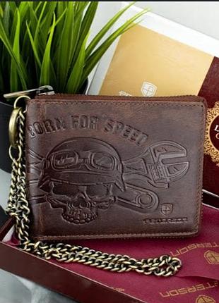 Мужской кожаный кошелек ptn n992c-01-hwm/1315 peterson brown