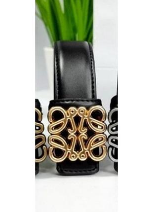 Ремінь білий 3см китай чорний шкіра чорний  золото, ремінь жіночий з натуральної шкіри + коробка, ремінь 3см пояс, ремінь в стилі loewe лоіве лоиве