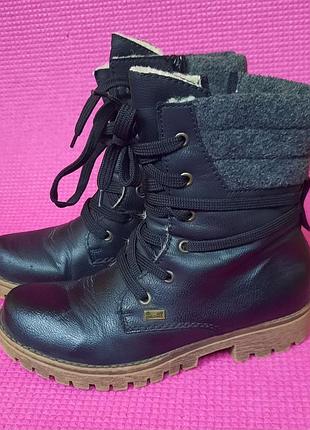 Сапоги девчачьи зимние, черные
