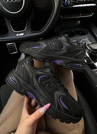 Жіночі термо кросівки new balance 530 fleece black purple  розпродаж