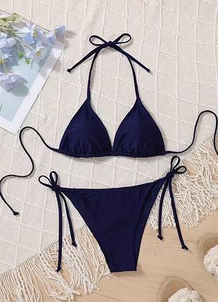 Темно синій купальник