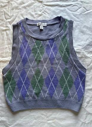 Укорочений жилет у клітинку