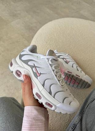 Кросівки nike air max tn plus white grey pink