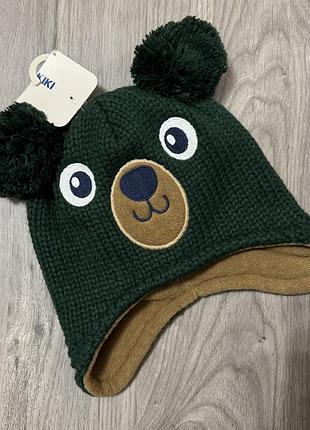 Нова шапка на флісі ведмедик lc waikiki 1-2 роки