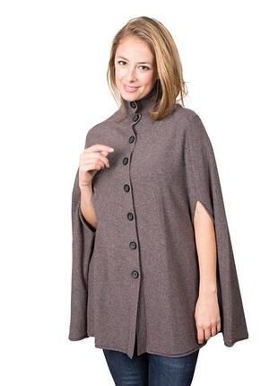 Накидка пончо з коміром та гудзиками від tu