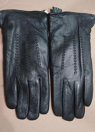 Кожаные утепленные мужские перчатки 12