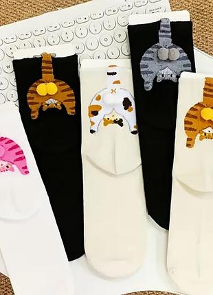 1 пара абстрактних 3d шкарпеток із котами