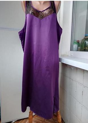 Нічна сорочка міді, пеньюар, комбінація, штучний шовк великий розмір