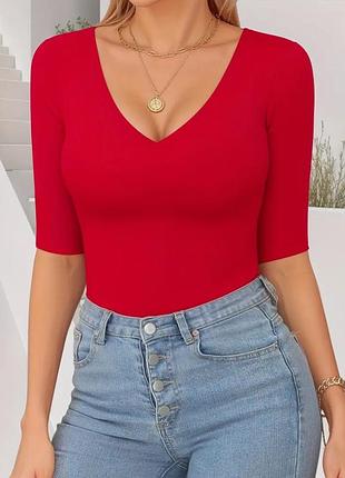 Сексуальный красный боди с полурукавом (l)