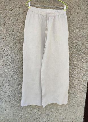 Штани палаццо 100% льон