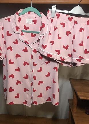 Натуральна піжама серденька