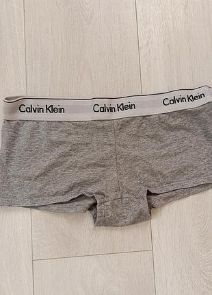 Серые трусики базовые трусы коттоновые шортики calvin klein m м 10 38 46