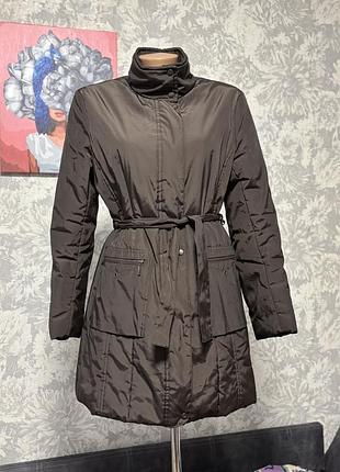 Подовжена куртка жіноча коричнева