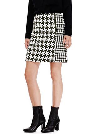 Брендовая юбка "marks & spencer" чёрно-белая гусиная лапка. размер uk12/eur40.