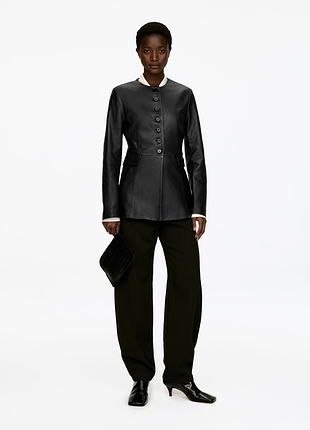 Кожаный пиджак arket 1307069001