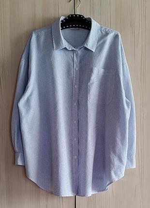 Хлопковая рубашка в полоску от f&amp;f, батал