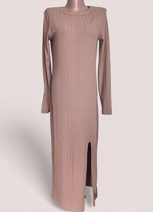 Платье sinsay бежевое в рубчик размер l