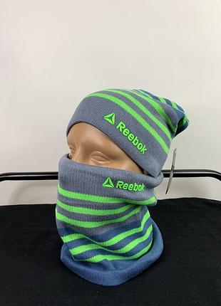 Зимняя шапка и баф на подростка