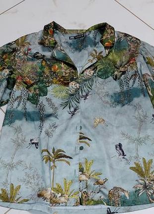 Блузка zara произведение искусства джунглей размер s