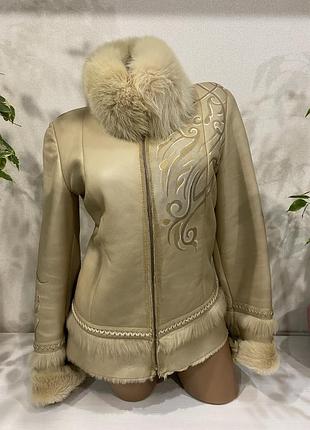 Акція!🔥натуральна брендова дизайнерська дублянка бомбер